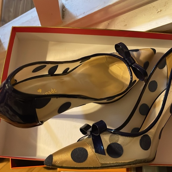 Navy blue polka dot pumps - Picture 4 of 8
